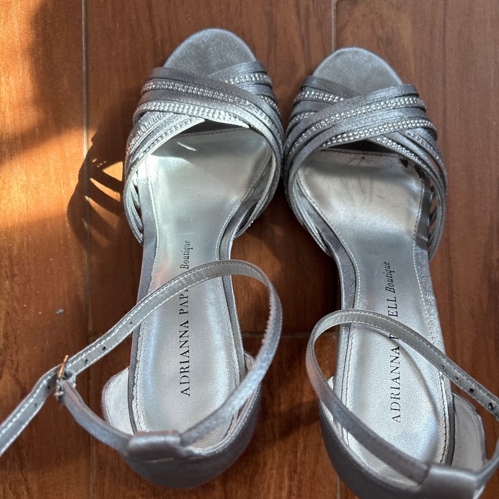 Pewter Satin Adrianna Papell shoes